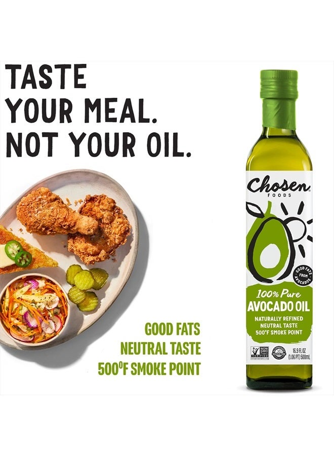 Chosen FOODS 100% Pure Avocado Oil, Keto and Paleo Diet Friendly, Kosher Oil for Baking, High-Heat Cooking, Frying, Homemade Sauces, Dressings and Marinades (16.9 fl oz)  - Image 2