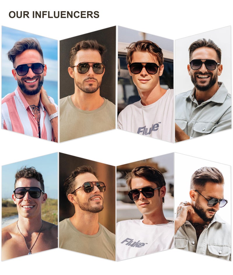 SOJOS Retro Polarized Aviator Sunglasses Womens Mens Classic 70s Vintage Trendy Square Aviators SJ2174, Olive Green/Brown - Image 4
