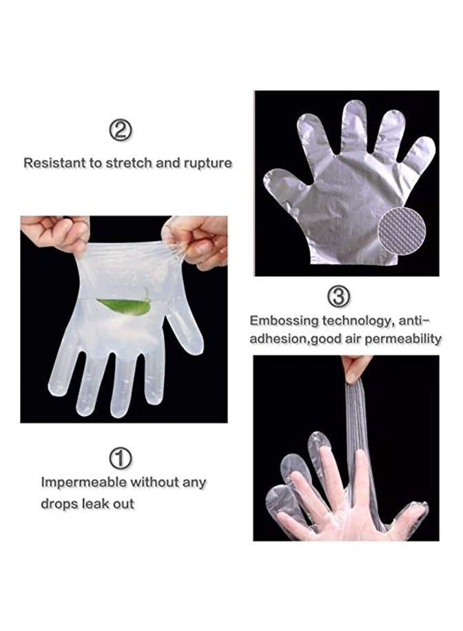 Gesalife 100 Piece Plastic Disposable Latex and Powder Free Clear Gloves - Image 4
