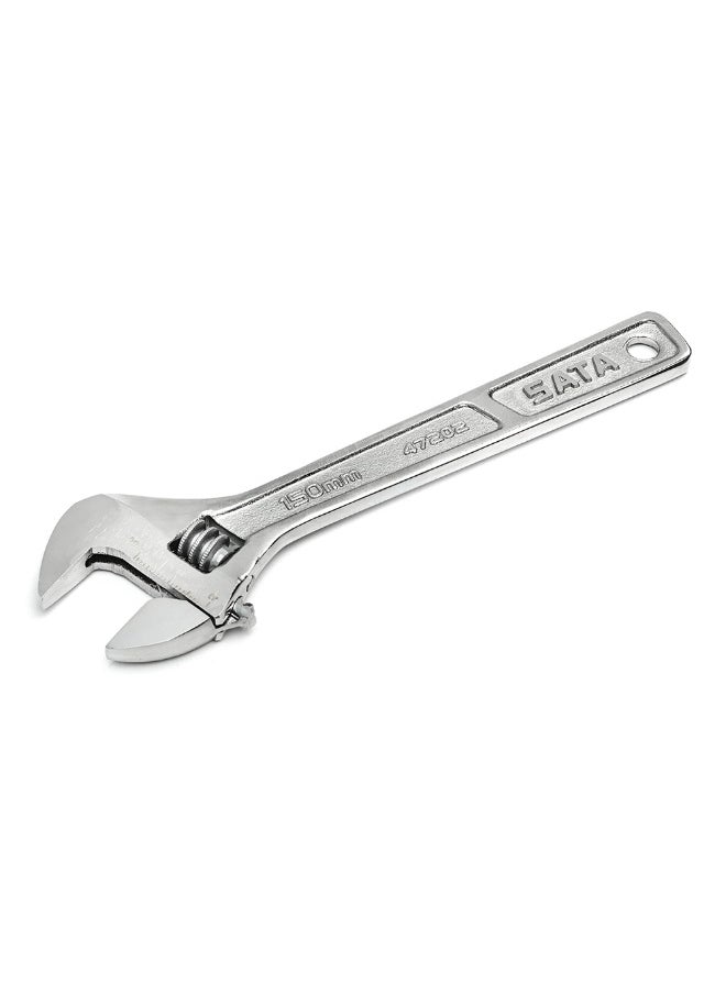 Sata 10-inch Professional Adjustable Wrench Tool with Forged Alloy Steel Body, Wide Jaw, and a Chrome Plated Finish - ST47204SC  - Image 1