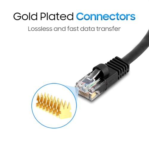 Cmple - Cat5e Ethernet Cable 7 ft, 350 MHz UTP Cat 5e Ethernet Patch Cord, 1Gbps Network LAN Cables, RJ45 Connectors, Compatible with Laptop, Modem, Router - Black - Image 4
