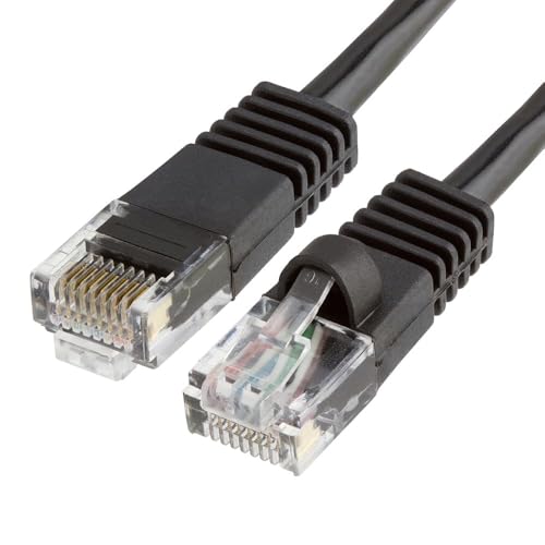 Cmple - Cat5e Ethernet Cable 7 ft, 350 MHz UTP Cat 5e Ethernet Patch Cord, 1Gbps Network LAN Cables, RJ45 Connectors, Compatible with Laptop, Modem, Router - Black - Image 1
