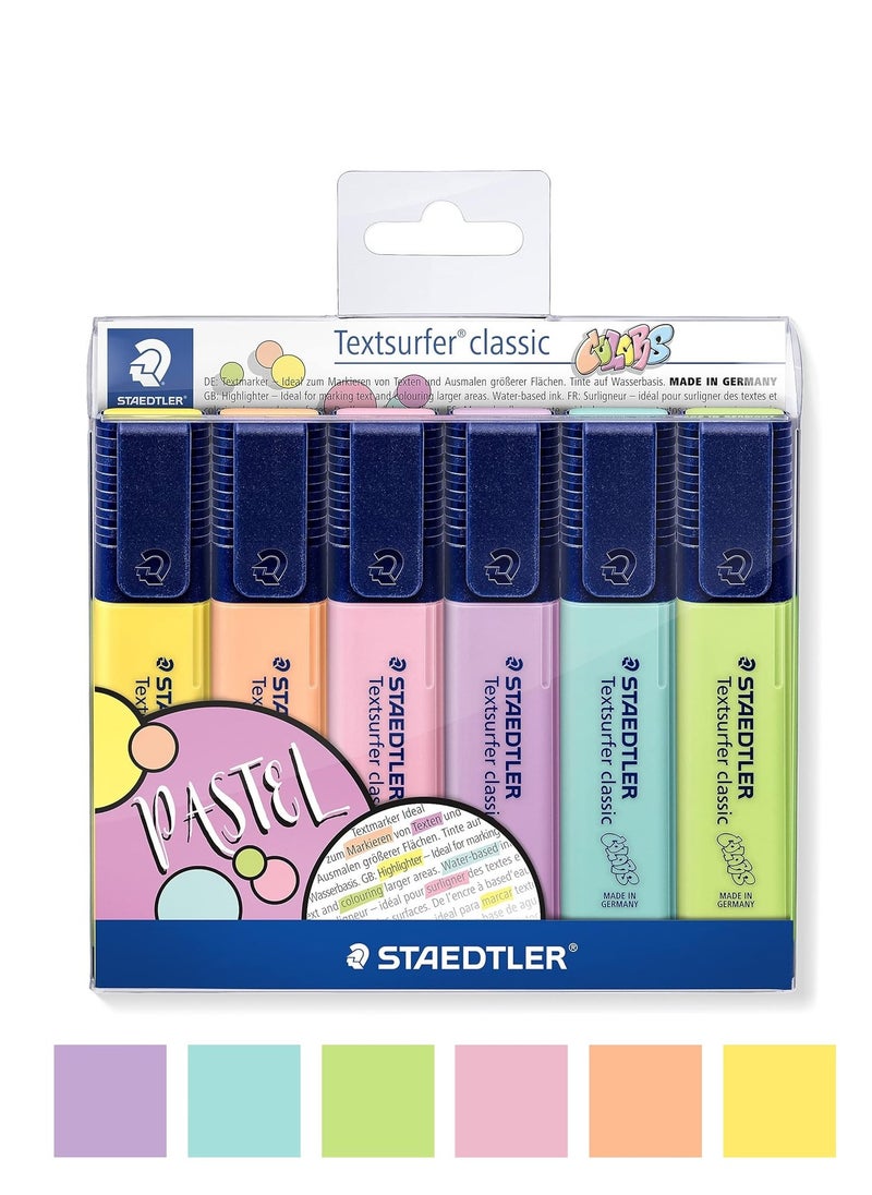 STAEDTLER 6-Piece Textsurfer Highlighter Chisel Tip Pastel Colours  - Image 1
