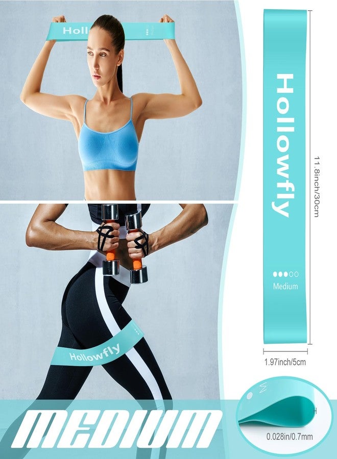 Hollowfly 30 Pcs Latex Resistance Bands Resistance Loop Exercise Band for Booty Workout Stretch Exercise Equipment Non Slip Elastic Band for Women Men Home Butt Hip Thigh Fitness Gym Yoga(Blue,Medium) - Image 3