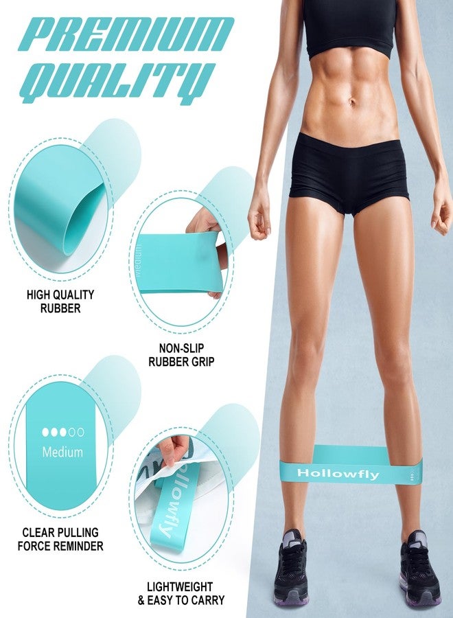 Hollowfly 30 Pcs Latex Resistance Bands Resistance Loop Exercise Band for Booty Workout Stretch Exercise Equipment Non Slip Elastic Band for Women Men Home Butt Hip Thigh Fitness Gym Yoga(Blue,Medium) - Image 2
