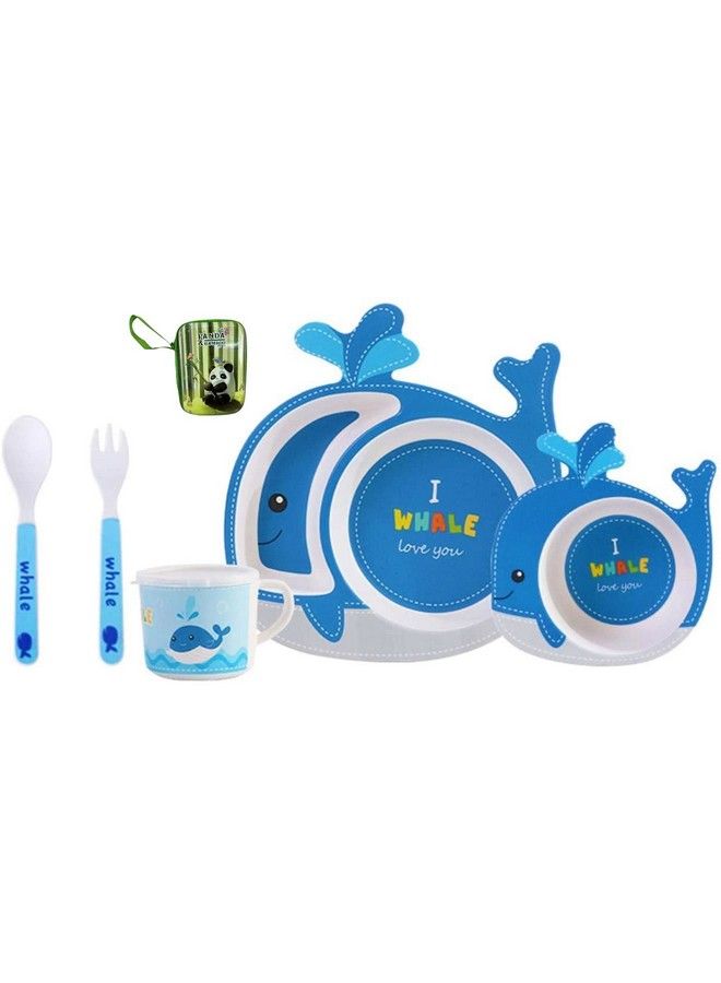 FunBlast طقم عشاء من ألياف البامبو للأطفال طقم تغذية للأطفال وعاء تغذية من ألياف البامبو طقم أطباق من ألياف البامبو للأطفال طقم تغذية للأطفال طقم تغذية للأطفال طقم تغذية من ألياف البامبو - Image 3