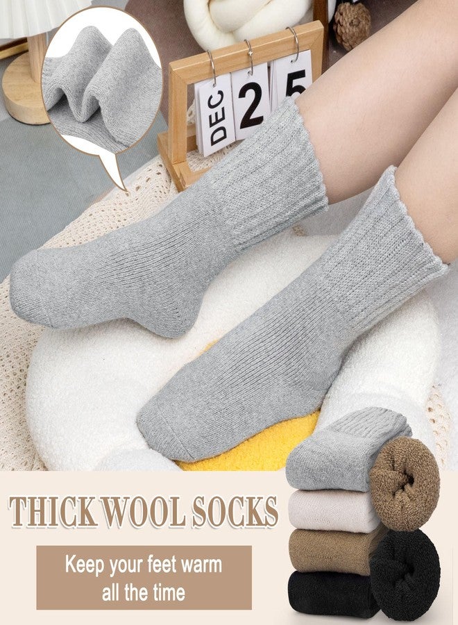 iCamter 4 Pairs Womens Wool Socks - Soft, Thick, Warm Thermal Boot Winter Socks for Gifts - Image 3