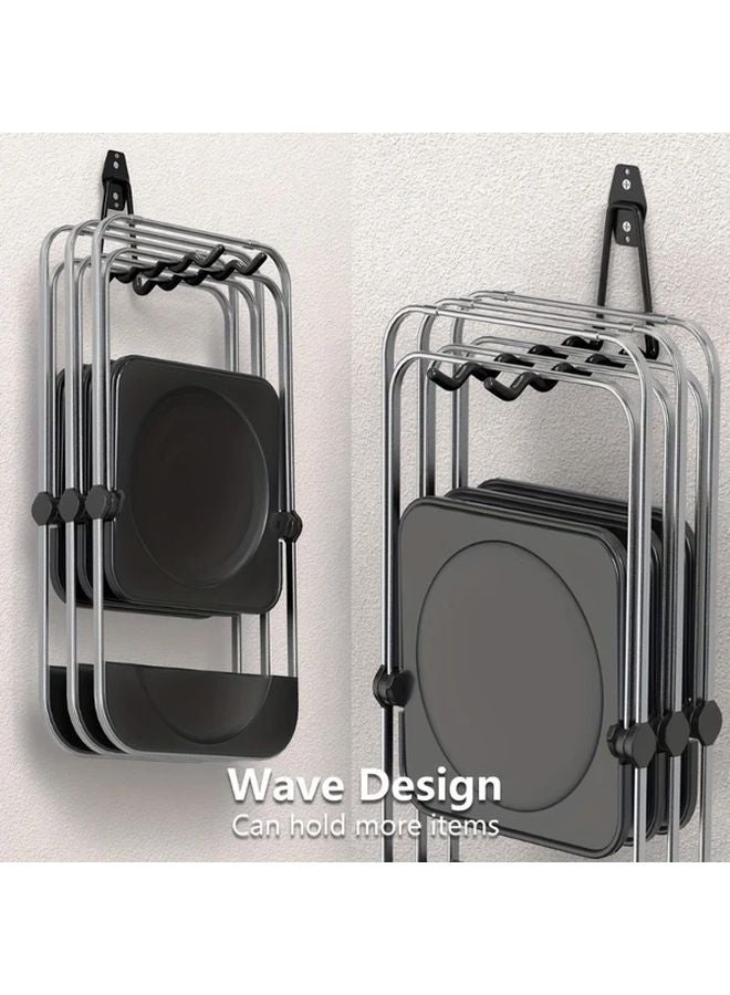 Black Wall Mounted Garage Storage Rack Set For Ladders Tools Sports Equipment - Image 3