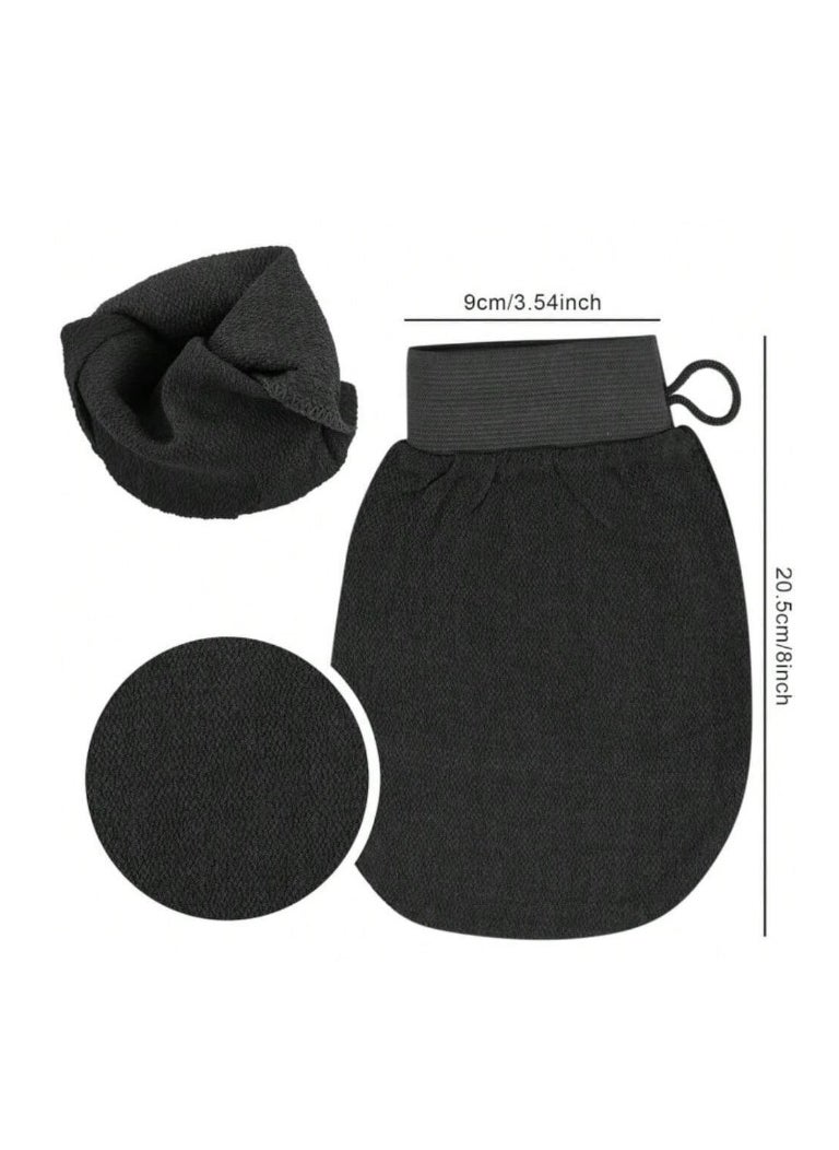 Generic - 1pc Moroccan Loofah Black Double-sided Exfoliating Bath Glove For Scrubbing And Peeling - Image 1