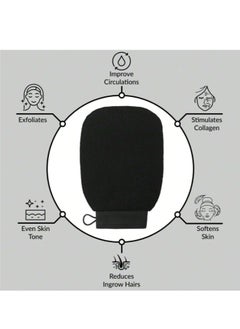 Generic 1pc Moroccan Loofah Black Double-sided Exfoliating Bath Glove For Scrubbing And Peeling  - Image 3