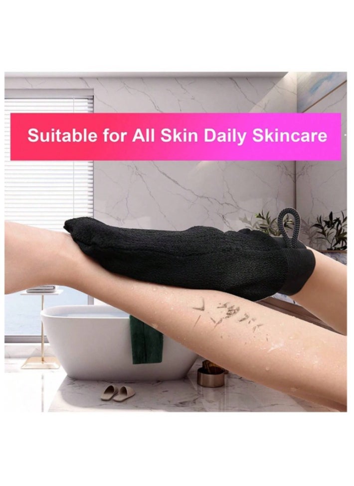 Generic - 1pc Moroccan Loofah Black Double-sided Exfoliating Bath Glove For Scrubbing And Peeling - Image 1