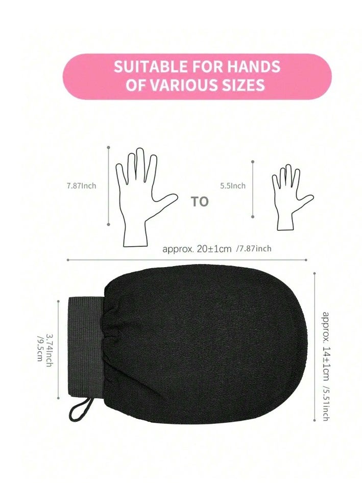 Generic - 1pc Moroccan Loofah Black Double-sided Exfoliating Bath Glove For Scrubbing And Peeling - Image 1