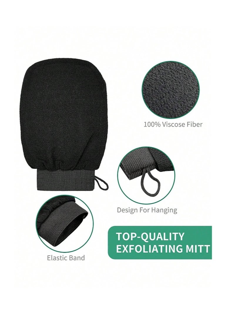 Generic - 1pc Moroccan Loofah Black Double-sided Exfoliating Bath Glove For Scrubbing And Peeling - Image 1