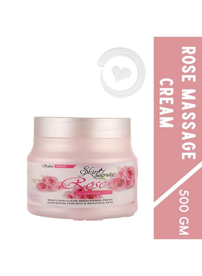 Skin Secrets Rose Massage Cream With Rose Essential Oil; Paraben Free Cruelty Free & Vegan (500Gm) - Image 3