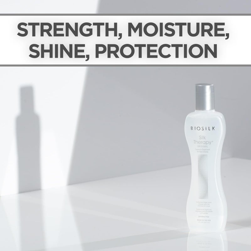 BIOSILK علاج بيوسيلك الحريري الأصلي، علاج إعادة البناء لإضافة اللمعان والمساعدة في منع تقصف الشعر، خالي من الكبريتات والبارابين، وغير مختبر على الحيوانات، 7 أونصات - Image 4