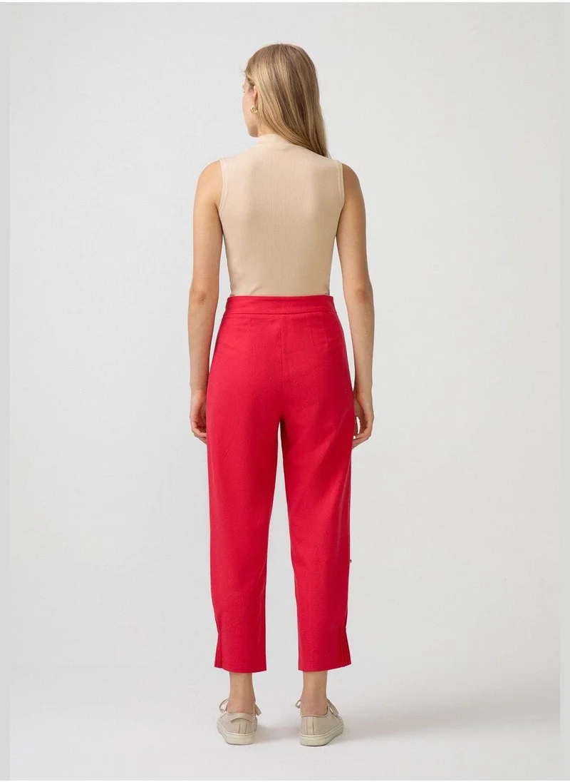 Touche NERVURE DETAILED LINEN TROUSERS