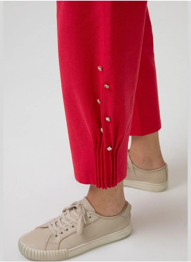 Touche NERVURE DETAILED LINEN TROUSERS