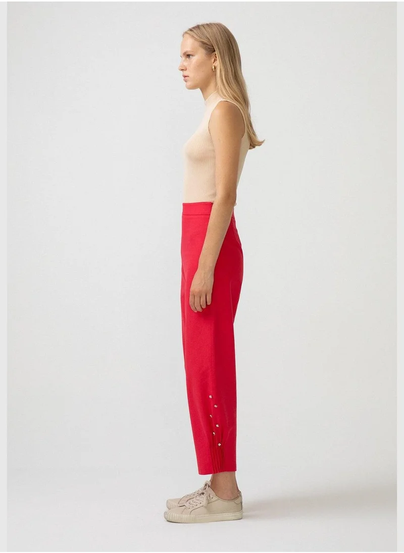 Touche NERVURE DETAILED LINEN TROUSERS