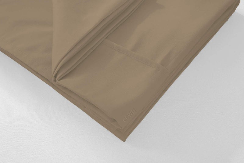 trendbeddingmart TBM Oversize Pillow Case Extra Large Fits Even The Fluffiest Pillows Including The Pancake Pillow Extra Tall Pillowcase Luxury 100% Egyptian Cotton 600 Thread Count(Queen  Taupe) - Image 3