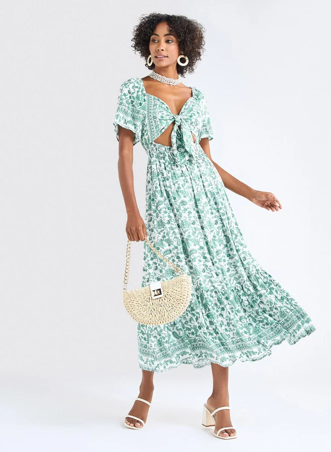 Splash FAV Floral Tie-Front Dress