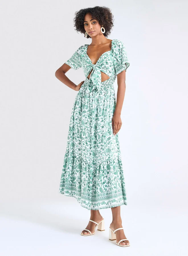 Splash FAV Floral Tie-Front Dress