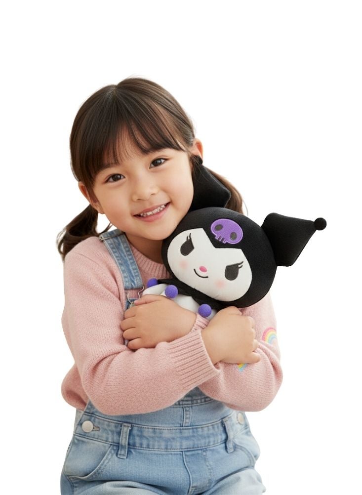 بريميم دمية قطيفة ناعمة على طراز كورومي باللونين الأسود والبنفسجي - دمية محشوة بشخصية كرتونية لطيفة بتفاصيل جمجمة، مصنوعة من قماش فاخر، هدية للأطفال - Image 2