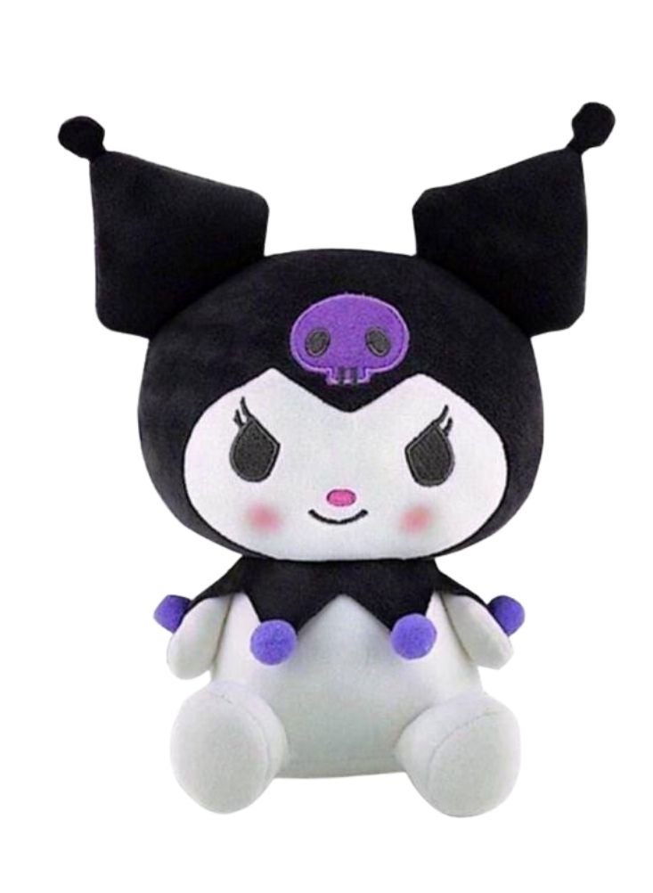 بريميم دمية قطيفة ناعمة على طراز كورومي باللونين الأسود والبنفسجي - دمية محشوة بشخصية كرتونية لطيفة بتفاصيل جمجمة، مصنوعة من قماش فاخر، هدية للأطفال - Image 1