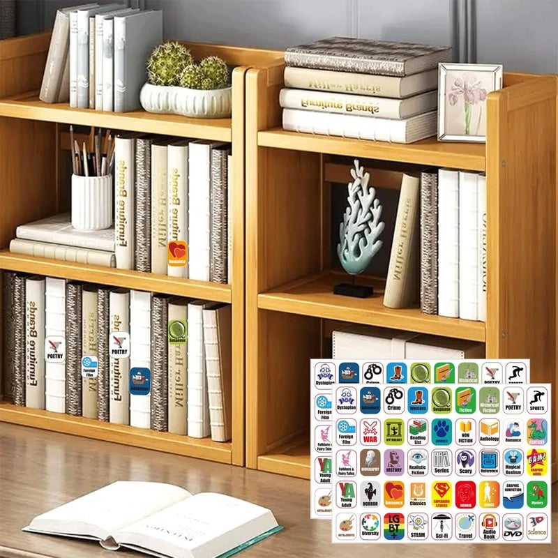 Magictodoor 45 Genre Book Spine Labels for Library | Set of 450 Classroom Library Classification Stickers - Image 2