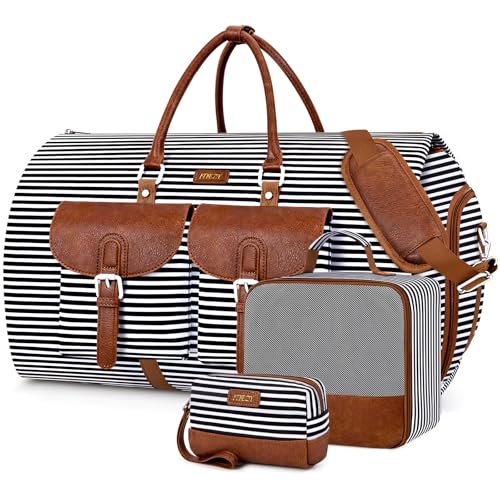 ITIEZY Garment Duffle Bag for Travel - Convertible Carry on Garment Duffel Travel Bag for Women Men Large Weekender Bag with Shoes Pouch 2 in 1 Hanging Suit Travel Duffel Bag 3pcs Set - Image 1