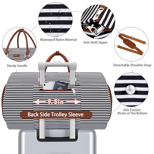 ITIEZY Garment Duffle Bag for Travel - Convertible Carry on Garment Duffel Travel Bag for Women Men Large Weekender Bag with Shoes Pouch 2 in 1 Hanging Suit Travel Duffel Bag 3pcs Set - Image 2