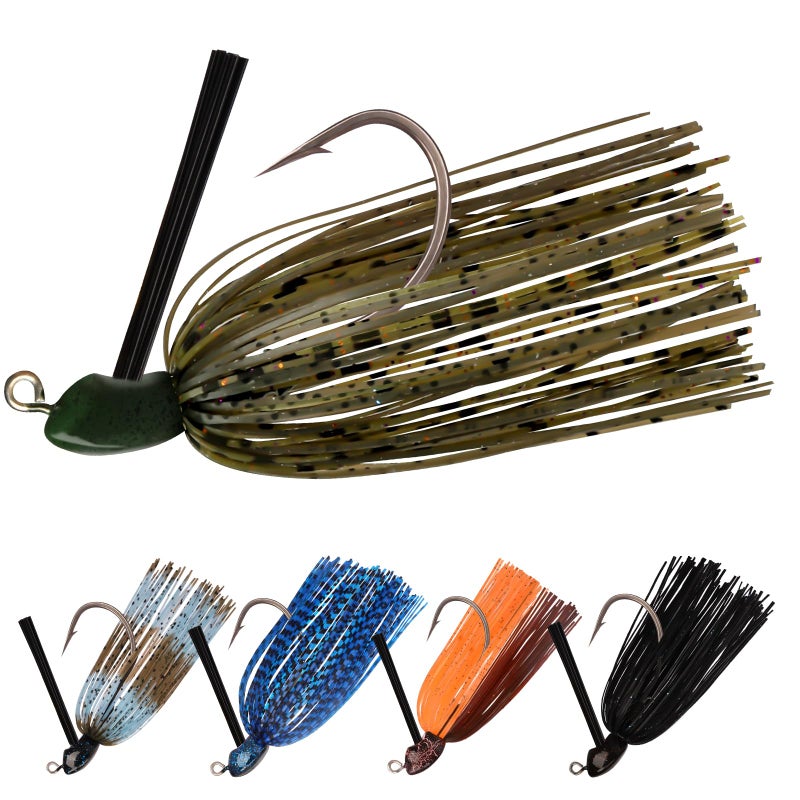 TRUSCEND طُعوم الصيد TRUSCEND القابلة للتقليب مع خطاف BKK حاد للغاية ومغطى بتفلون، طُعوم باس متعددة الألوان مربوطة بسلك فولاذي مقاوم للصدأ، طُعوم باس خالية من الأعشاب سهلة الاستخدام 1/2 أونصة - Image 1