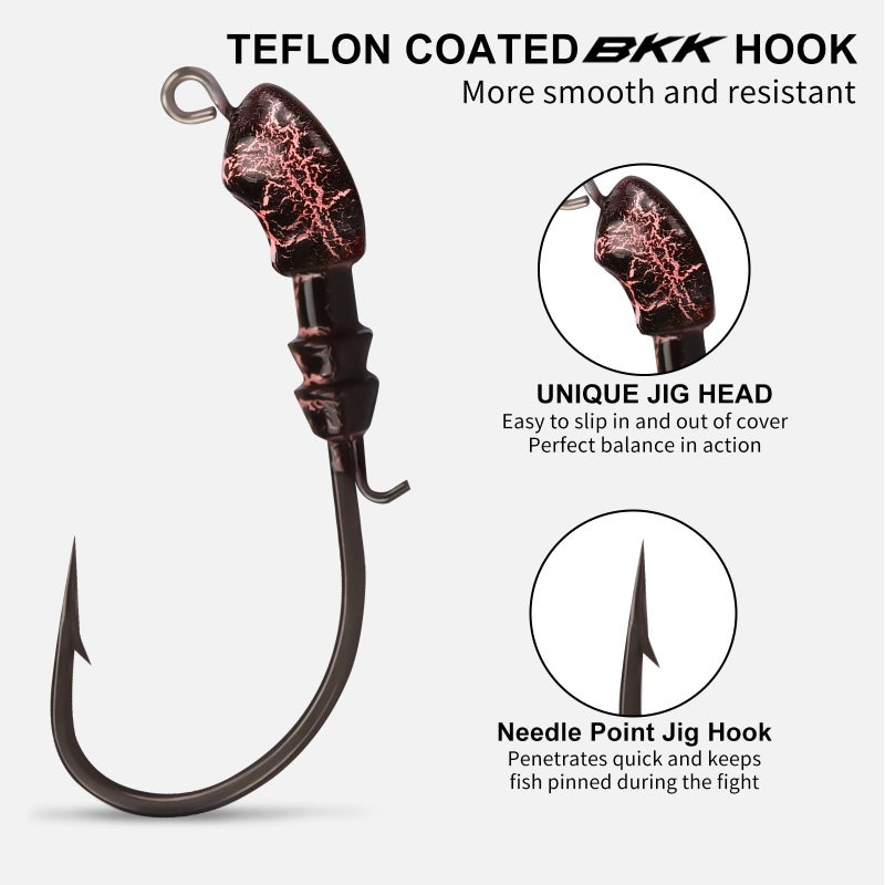 TRUSCEND طُعوم الصيد TRUSCEND القابلة للتقليب مع خطاف BKK حاد للغاية ومغطى بتفلون، طُعوم باس متعددة الألوان مربوطة بسلك فولاذي مقاوم للصدأ، طُعوم باس خالية من الأعشاب سهلة الاستخدام 1/2 أونصة - Image 2