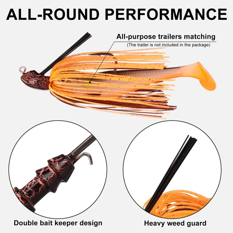 TRUSCEND طُعوم الصيد TRUSCEND القابلة للتقليب مع خطاف BKK حاد للغاية ومغطى بتفلون، طُعوم باس متعددة الألوان مربوطة بسلك فولاذي مقاوم للصدأ، طُعوم باس خالية من الأعشاب سهلة الاستخدام 1/2 أونصة - Image 4