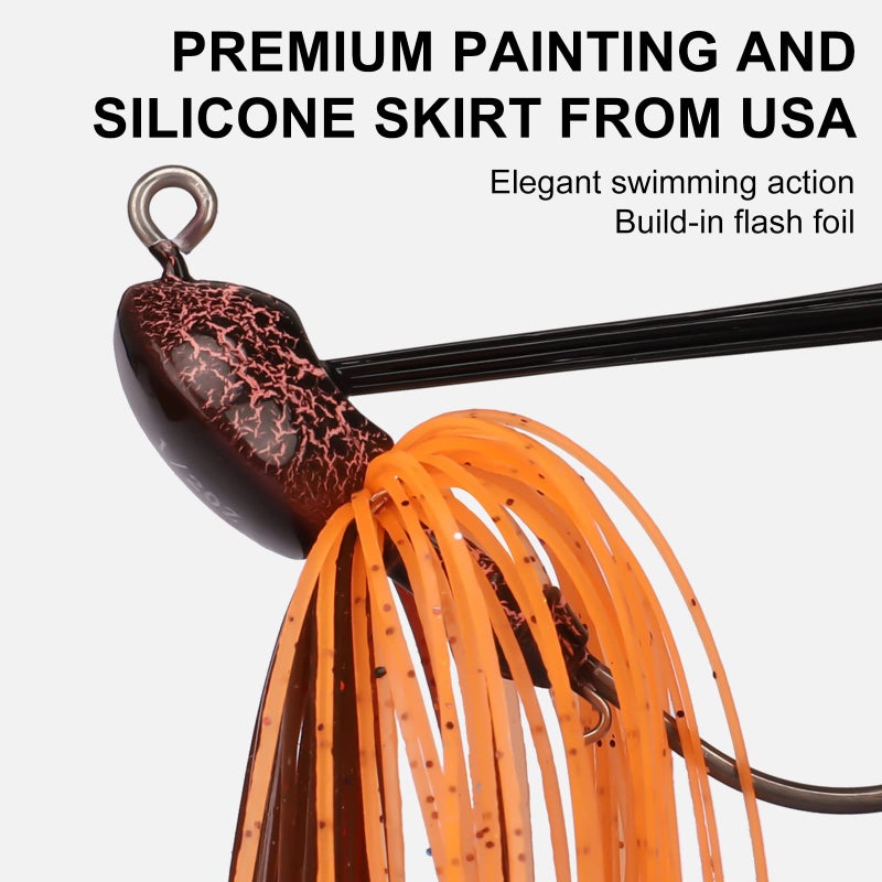 TRUSCEND طُعوم الصيد TRUSCEND القابلة للتقليب مع خطاف BKK حاد للغاية ومغطى بتفلون، طُعوم باس متعددة الألوان مربوطة بسلك فولاذي مقاوم للصدأ، طُعوم باس خالية من الأعشاب سهلة الاستخدام 1/2 أونصة - Image 5