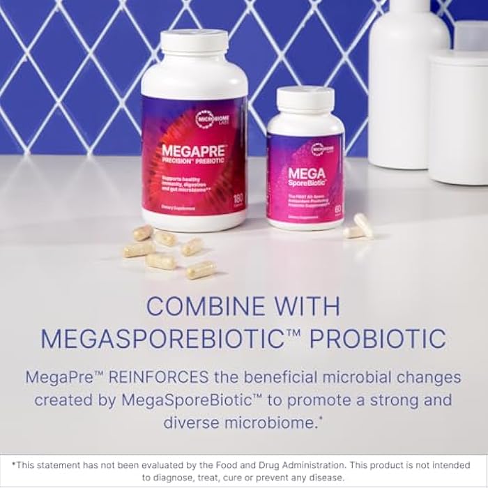 Microbiome Labs MegaPre DF - Dairy-Free Prebiotic Fiber Supplement - Gut Health Prebiotics for Women, Men & Kids 3+ - Support Microbial Diversity (180 Capsules) - Image 5