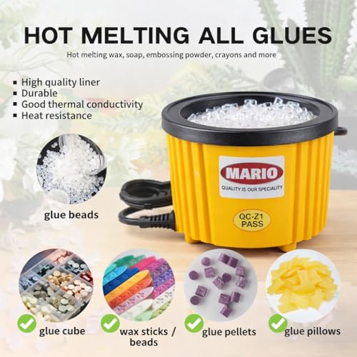 Mario ماري ME1100 وعاء غراء ساخن كهربائي 100W مع تحكم ترمستاتيكي ومحول أمريكي | وعاء ذوبان غراء احترافي لتمديدات الشعر، الحرف اليدوية، الأعمال اليدوية، صناعة المجوهرات وأعمال الإصلاح - Image 2