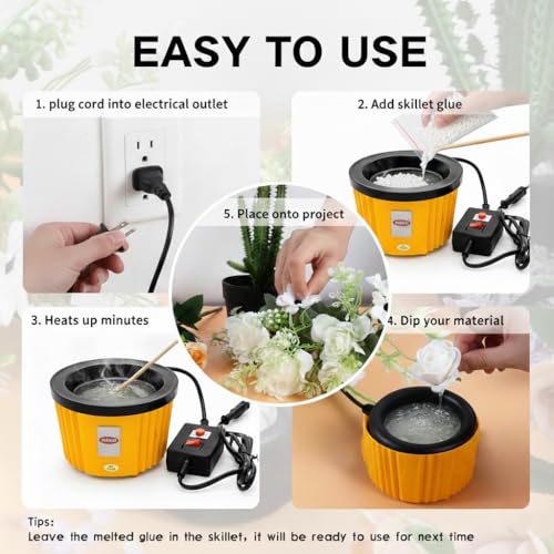 Mario ماري ME1100 وعاء غراء ساخن كهربائي 100W مع تحكم ترمستاتيكي ومحول أمريكي | وعاء ذوبان غراء احترافي لتمديدات الشعر، الحرف اليدوية، الأعمال اليدوية، صناعة المجوهرات وأعمال الإصلاح - Image 3