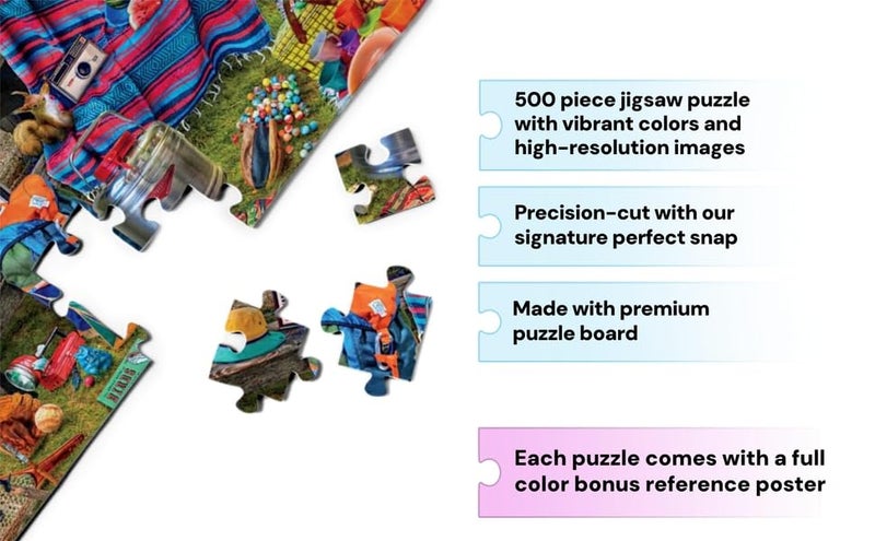 Buffalo Games - Aimee Stewart -Look Closer Family Campsite - 500 Piece Jigsaw Puzzle For Adults -Challenging Puzzle Perfect for Game Nights - Finished Size is 21.25 x 15.00 - Image 5