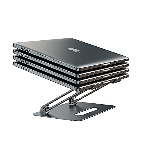 Red Lemon Laptop Stand Aluminum Alloy Foldable Height Adjustable Laptop Bracket Laptop Heat Sink Holder (P43) - Silver - Image 5