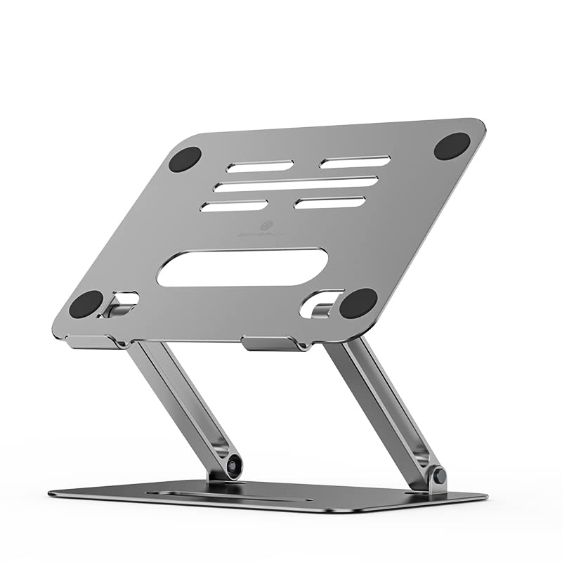Red Lemon Laptop Stand Aluminum Alloy Foldable Height Adjustable Laptop Bracket Laptop Heat Sink Holder (P43) - Silver - Image 1