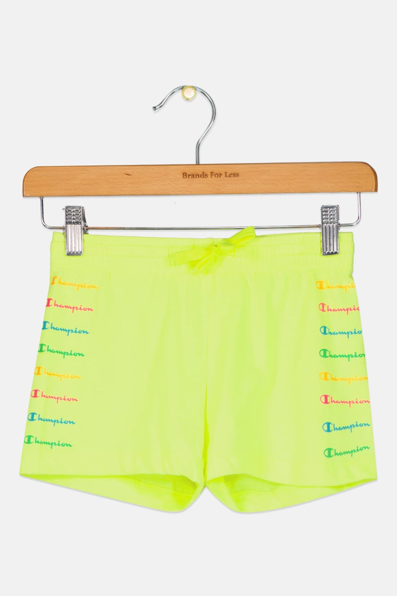 Champion Kids Boy Brand Logo Outdoor Shorts, Lime Green - Image 2