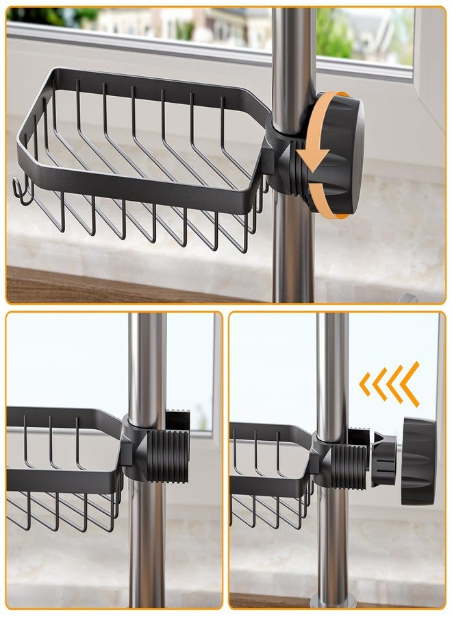 LONIN Sponge Holder Over Faucet Kitchen Sink Caddy Organizer, Stainless Steel Detachable Hanging Faucet Drain Rack for Bathroom, Scrubbers, Soap, (Black) - Image 3