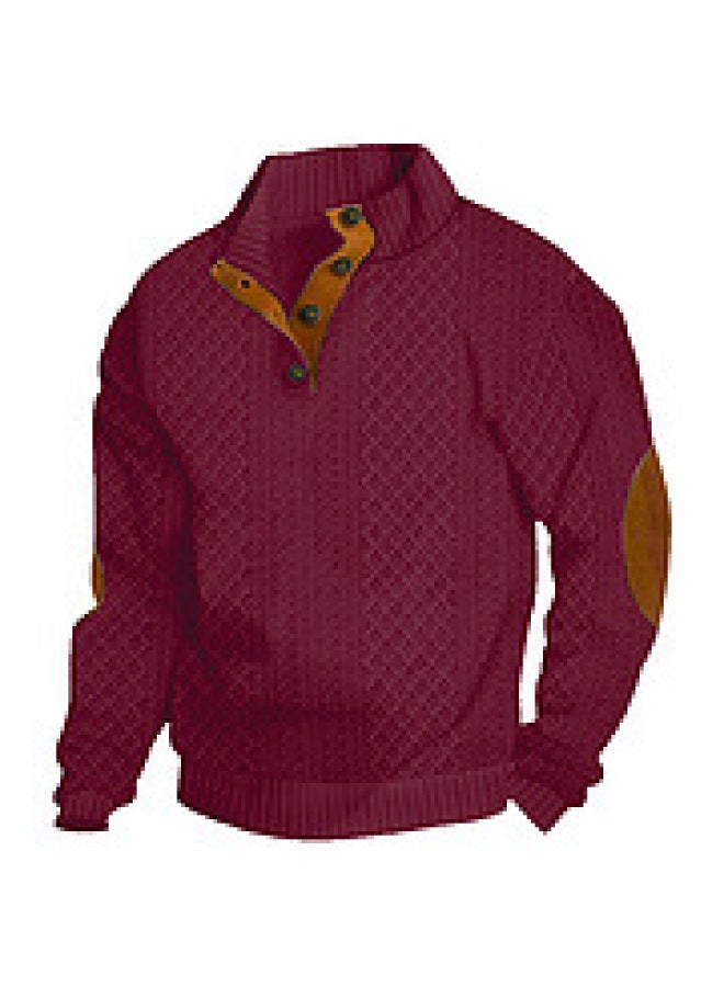 SPRING And Autumn Men's European Size Hot Men's Stand Collar Long Sleeve Casual Outdoor Sweatshirt Jacquard Sweater - Image 1