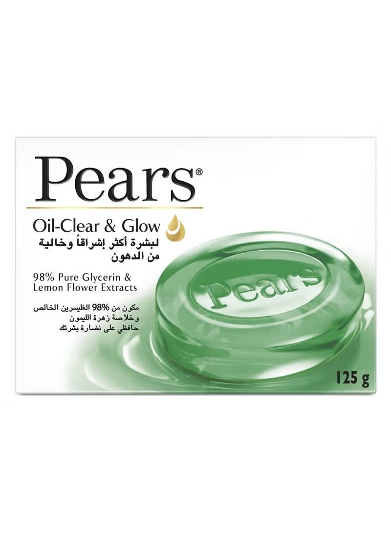 Pears Soap Oil Clear And Glow With Lemon Flower extract & 98% pure Glycerin,125g - Image 1