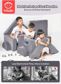 hibobi Kids' Building Block Magic Sofa - Compact Modular Couch with 14 Pieces for Creative Play and Fun, Soft and Safe, Versatile for Play and Relaxation  - Image 4