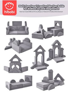 hibobi Kids' Building Block Magic Sofa - Compact Modular Couch with 14 Pieces for Creative Play and Fun, Soft and Safe, Versatile for Play and Relaxation  - Image 5