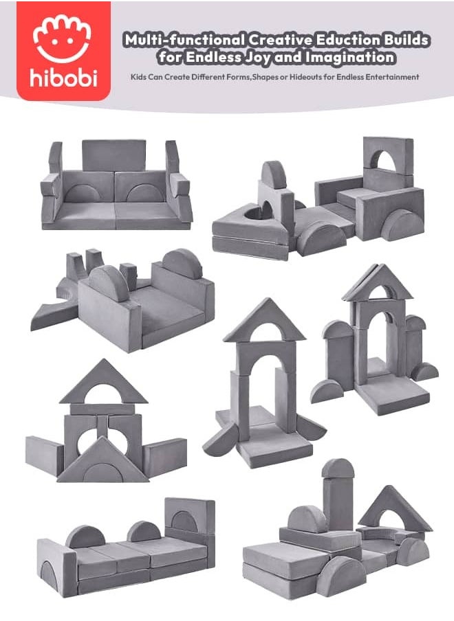 hibobi Kids' Building Block Magic Sofa - Compact Modular Couch with 14 Pieces for Creative Play and Fun, Soft and Safe, Versatile for Play and Relaxation  - Image 5
