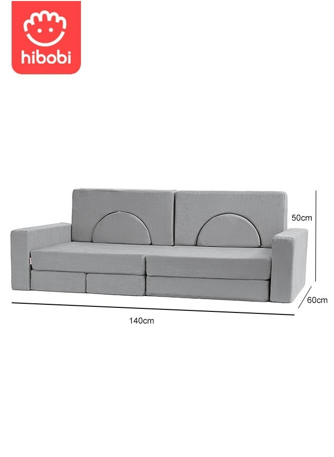 hibobi - Kids' Building Block Magic Sofa - Compact Modular Couch with 14 Pieces for Creative Play and Fun, Soft and Safe, Versatile for Play and Relaxation - Image 1