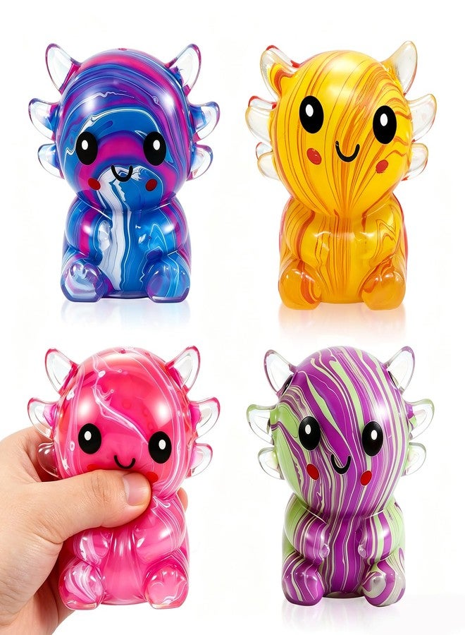 rytopt 4PCS Axolotl Squishies, Squeeze Toys for Adults, Slow Rebound Toy, Soft Q-Bounce, Office and Home, Stress Balls for Adults, Christmas, Party Favors, Stocking Stuffers - Image 1