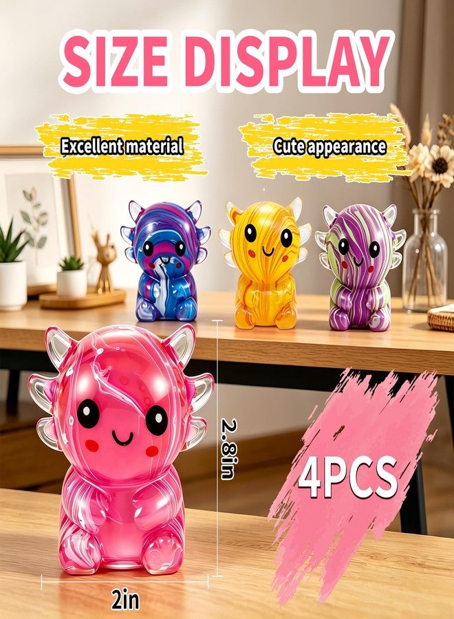 rytopt 4PCS Axolotl Squishies, Squeeze Toys for Adults, Slow Rebound Toy, Soft Q-Bounce, Office and Home, Stress Balls for Adults, Christmas, Party Favors, Stocking Stuffers - Image 2